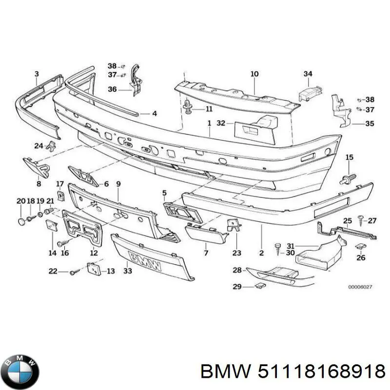 Rejilla derecha del parachoques delantero BMW 51118168918 precio, desde 34,79 EUR