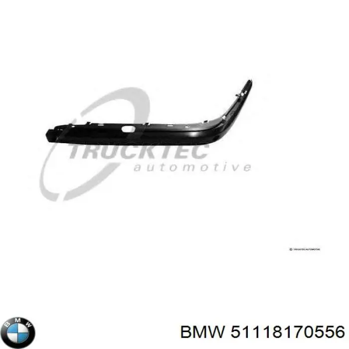 51118170556 BMW moldura de parachoques delantero derecho