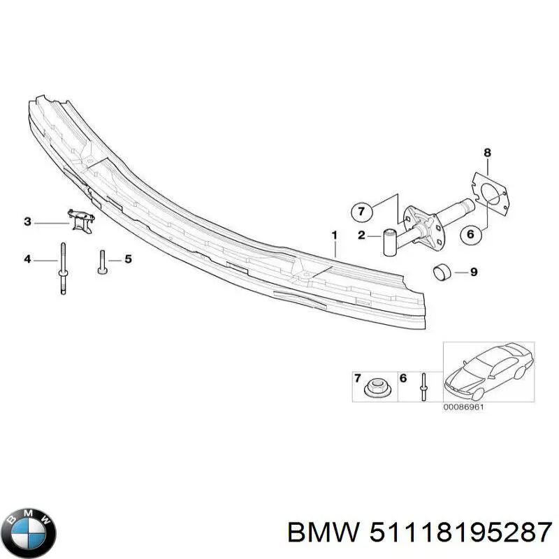 Refuerzo de parachoques delantero BMW 51118195287 precio, desde 71,87 EUR