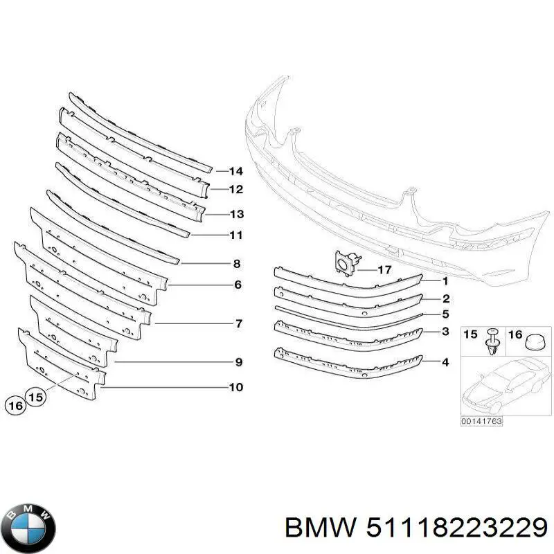 51117043454 BMW soporte de matricula delantera
