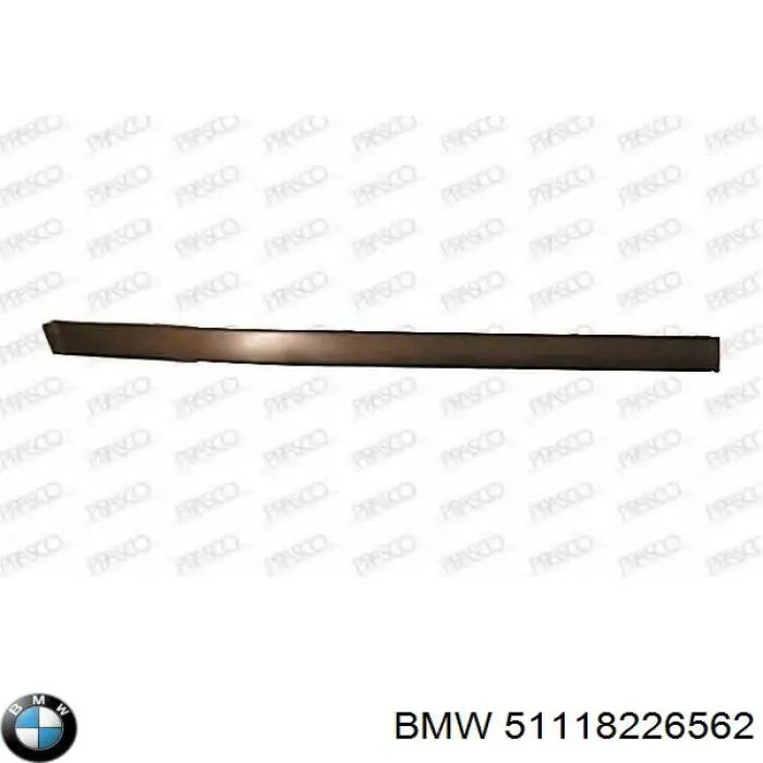 51118226562 BMW listón embellecedor/protector, parachoques delantero derecho
