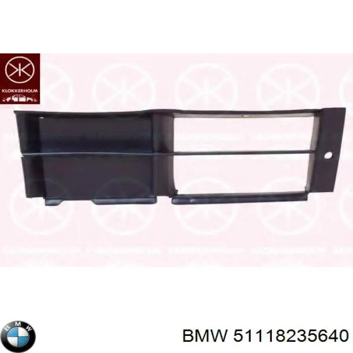 Rejilla derecha del parachoques delantero BMW 51118235640 precio, desde 32,79 EUR