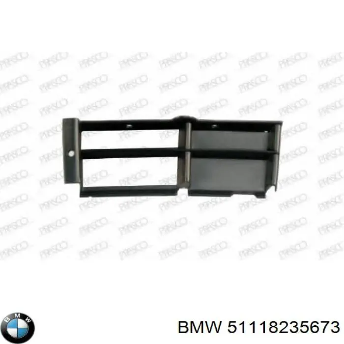 Rejilla izquierda del parachoques delantero BMW 51118235673 precio, desde 9,03 EUR