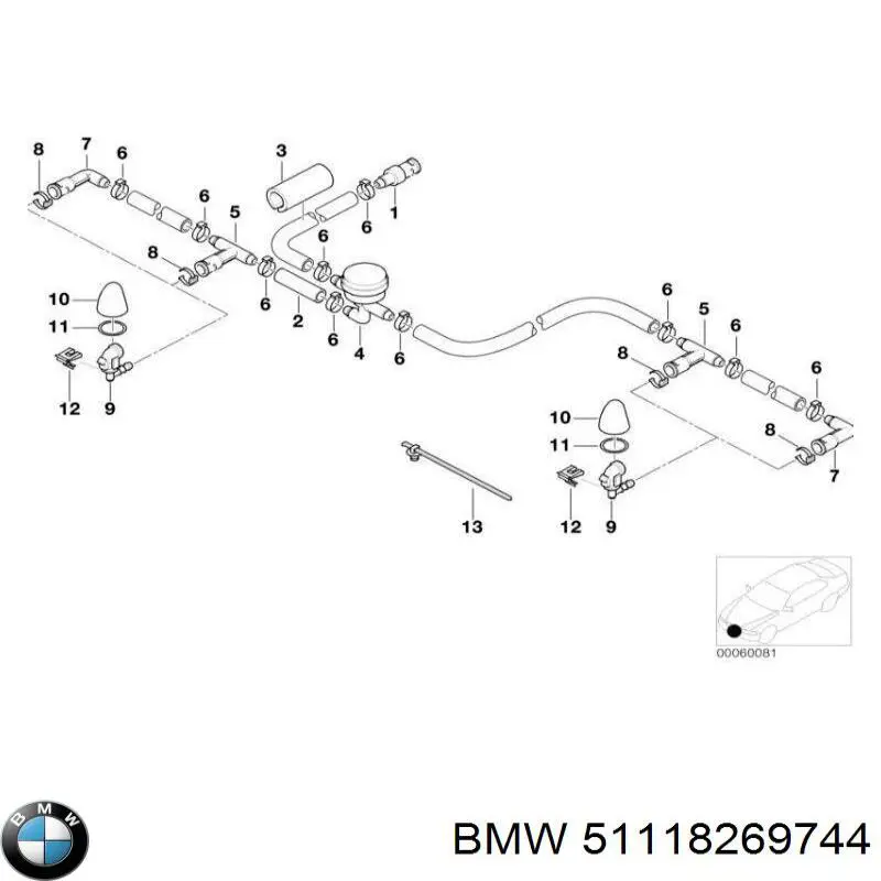 51118269744 BMW soporte de matricula delantera