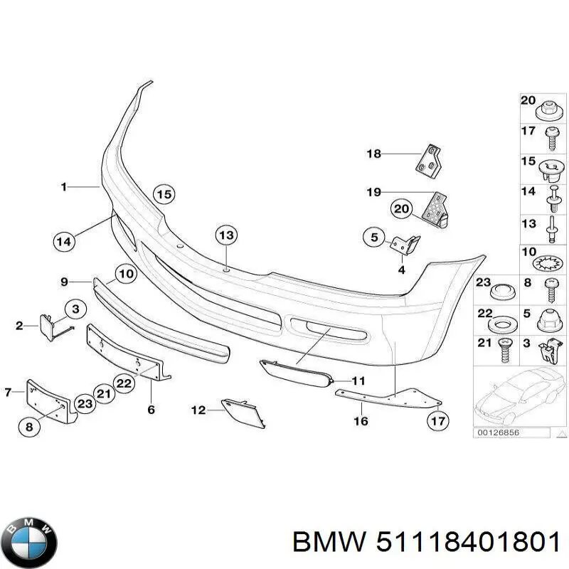 Comprar 51118401801 BMW Soporte de parachoques delantero izquierdo