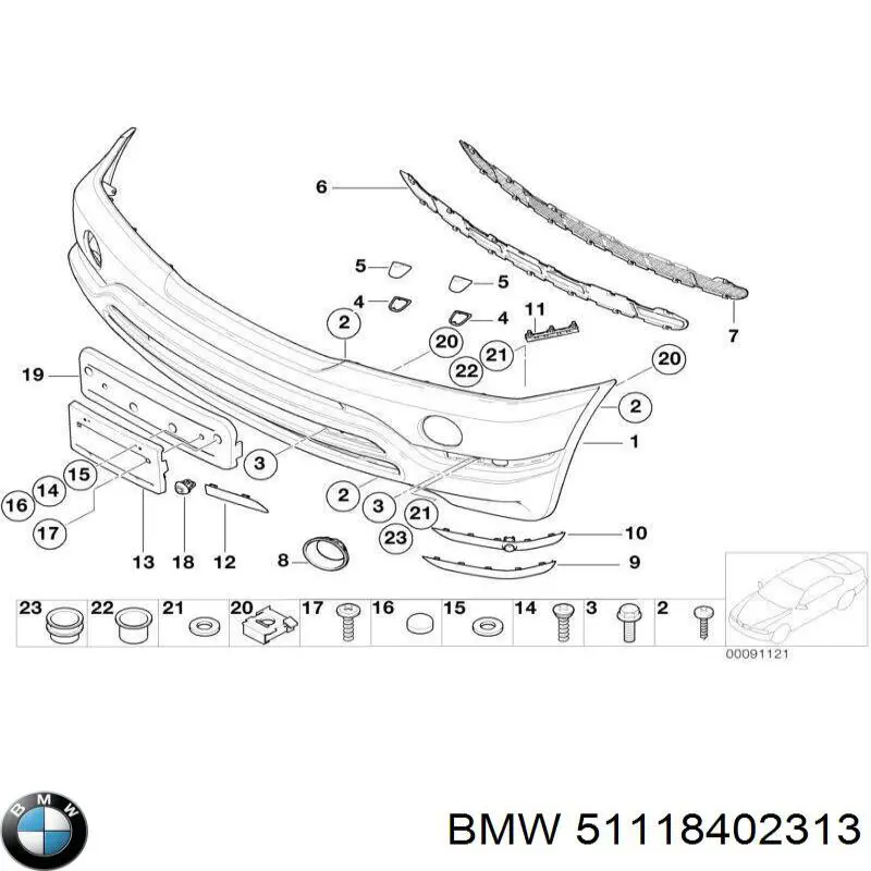 Soporte de parachoques delantero para BMW X5 (E53)