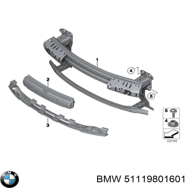 Refuerzo de parachoques delantero BMW 51119801601 precio, desde 177,84 EUR
