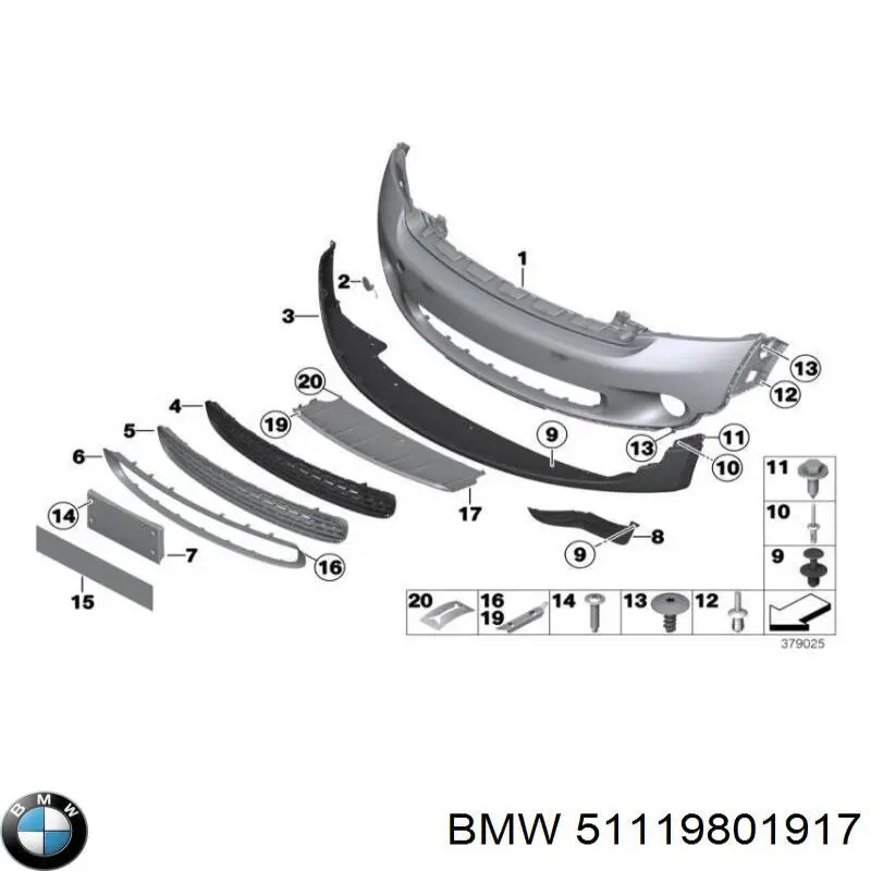 Alerón parachoques delantero BMW 51119801917 precio, desde 74,88 EUR