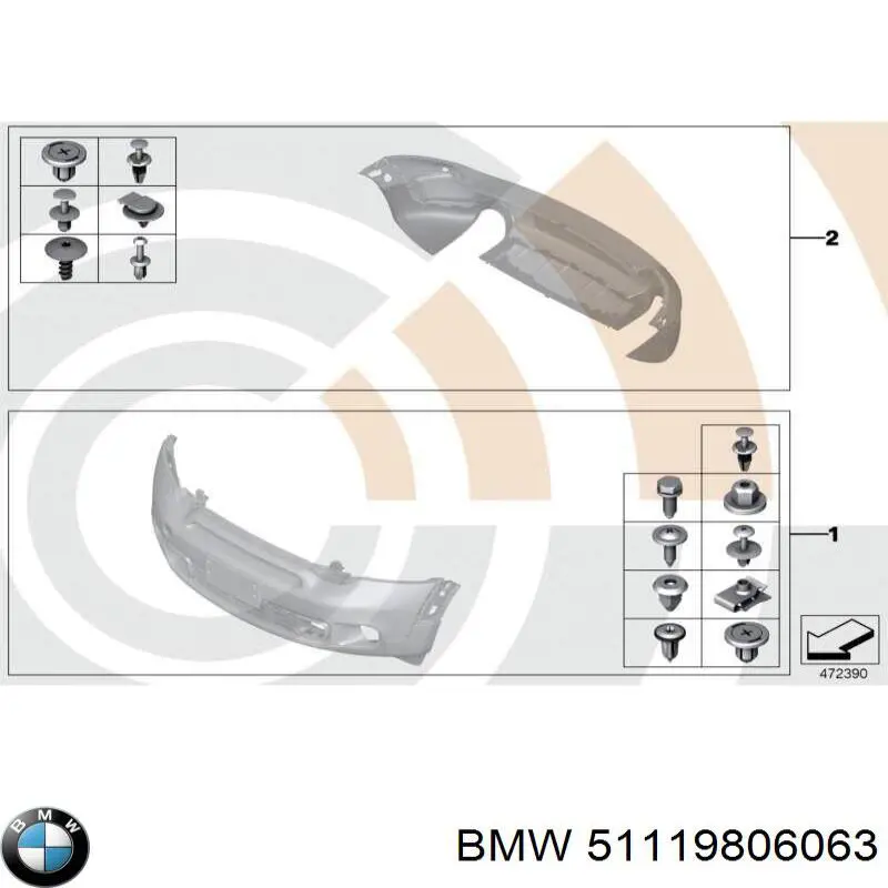 51119806063 BMW paragolpes delantero