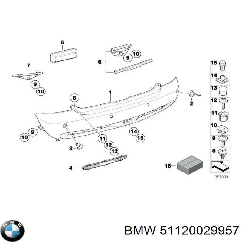 51120029957 BMW Defensa trasero