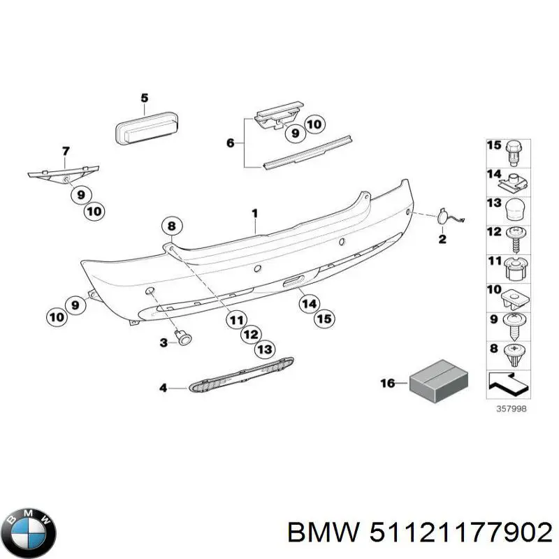 51121177902 BMW Defensa trasero