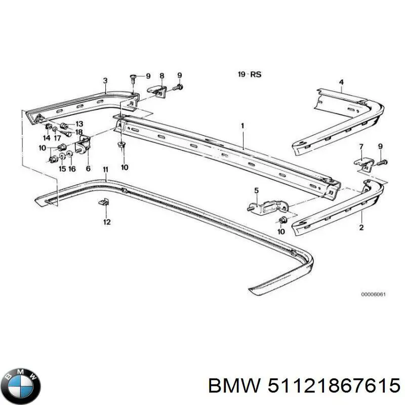 Moldura central del parachoques trasero BMW 51121867615 precio, desde 139,90 EUR