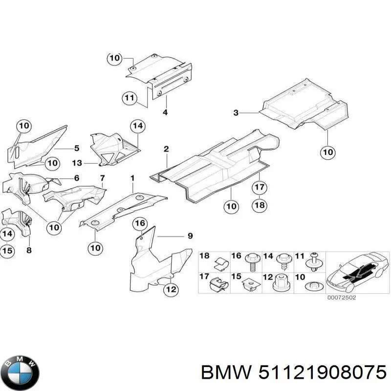 Moldura de parachoques trasero izquierdo para BMW 7 (E32)