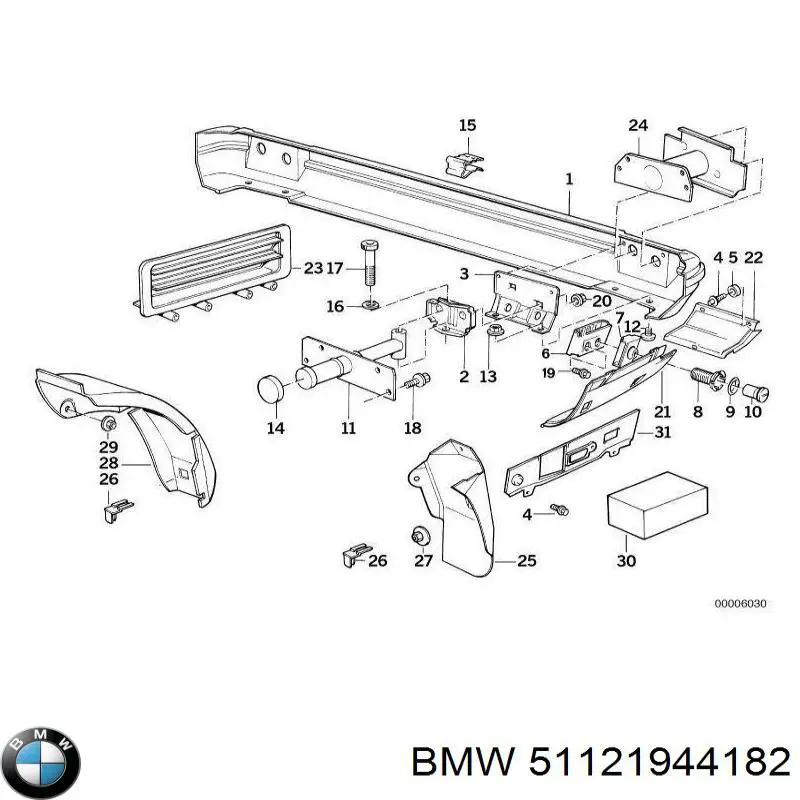 Refuerzo paragolpes trasero para BMW 5 (E34)
