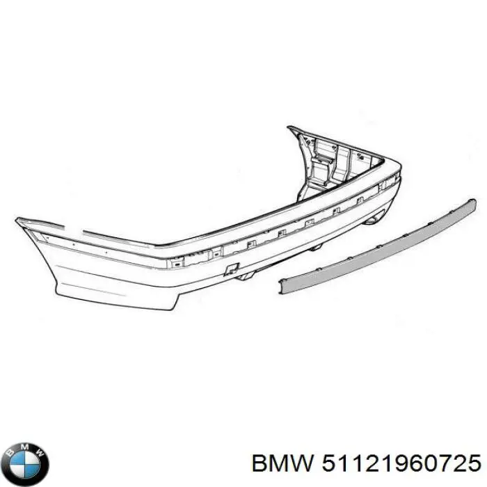 Moldura de parachoques trasero izquierdo para BMW 3 (E36)