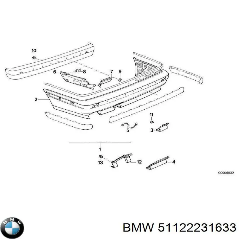 51122231633 BMW cobertura de parachoques, enganche de remolque, delantera