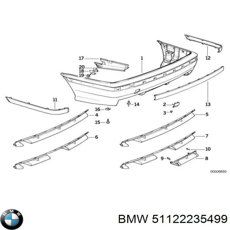 Paragolpes trasero BMW 3 E36