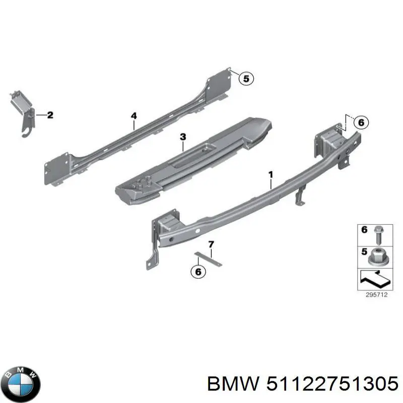 51122751305 BMW Refuerzo de parachoques trasero
