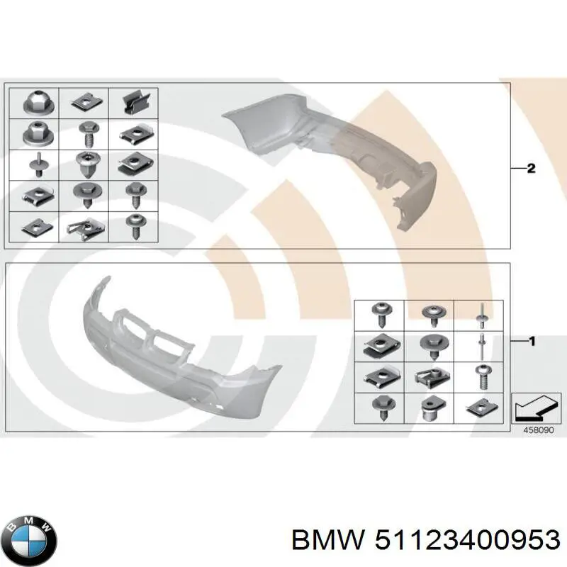 51123400953 BMW soporte de parachoques trasero exterior izquierdo
