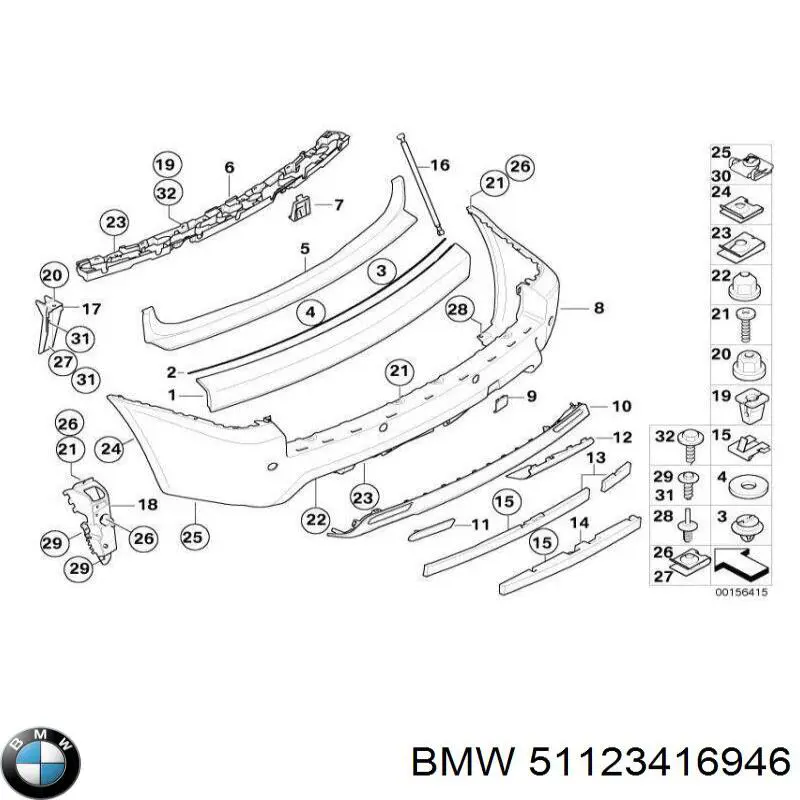 51123416946 BMW parachoques trasero