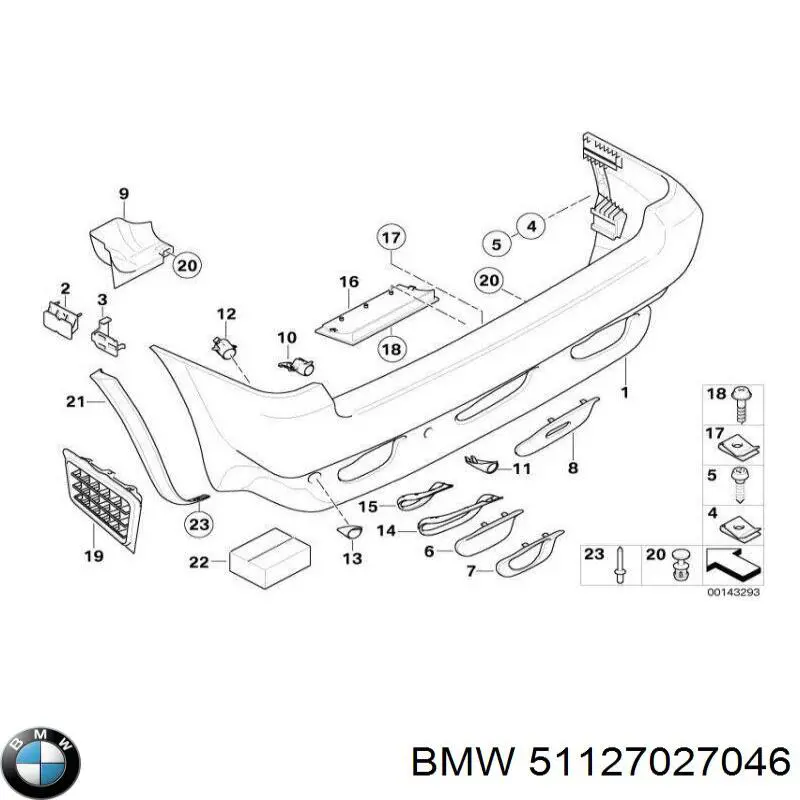 8402325 BMW parachoques trasero