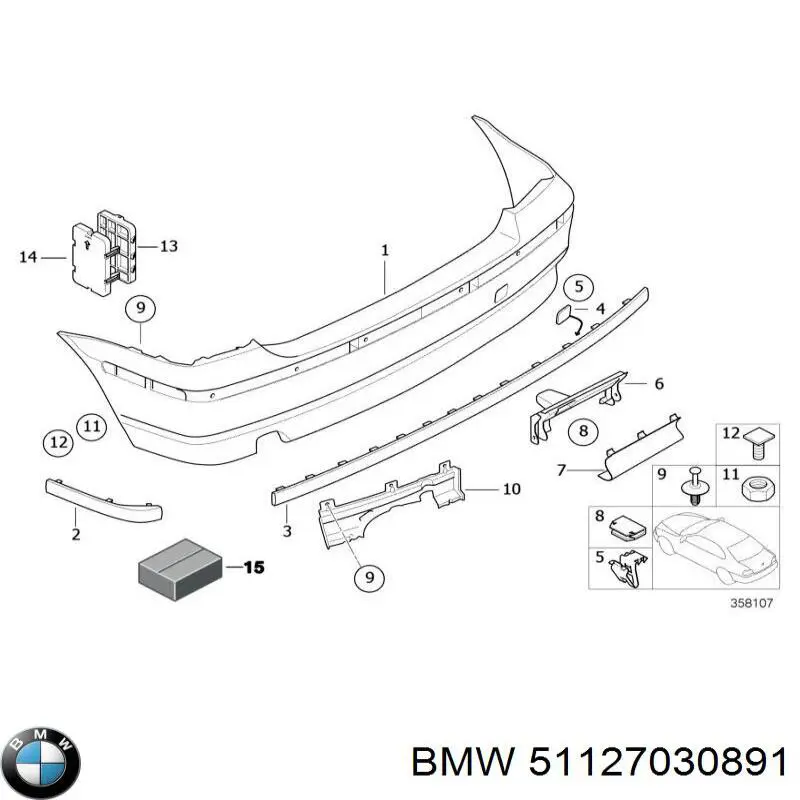 Paragolpes trasero BMW 3 E46