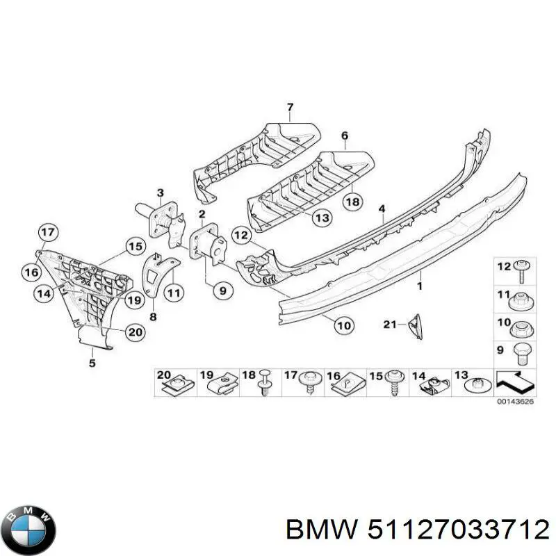 51127033712 BMW Refuerzo de parachoques trasero