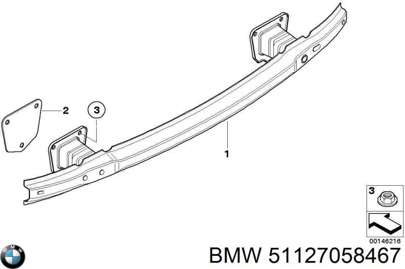 Refuerzo paragolpes trasero para BMW 3 (E90)