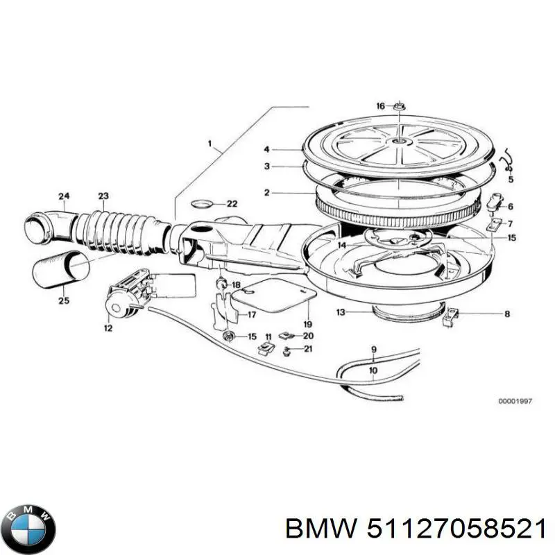 51127058521 BMW soporte de parachoques trasero central