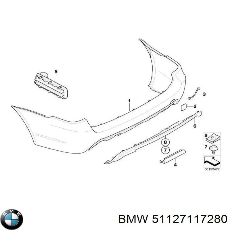 51127117280 BMW cobertura de parachoques, enganche de remolque, delantera