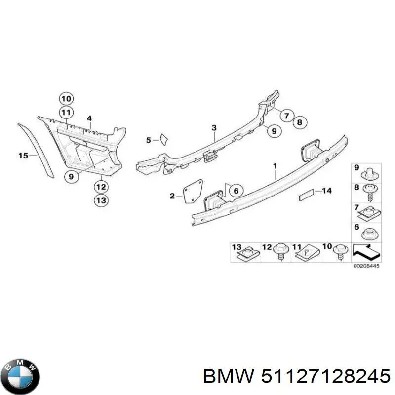 51127128245 BMW soporte de parachoques trasero izquierdo