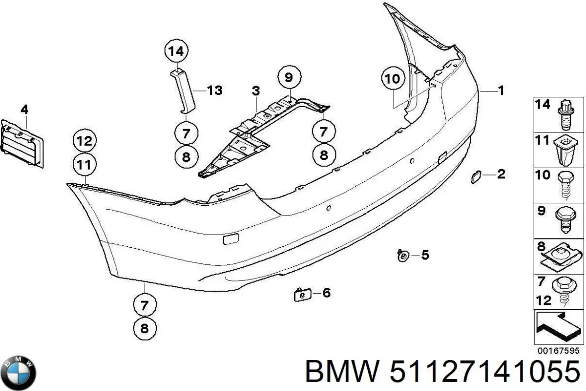 51127141055 BMW Defensa trasero