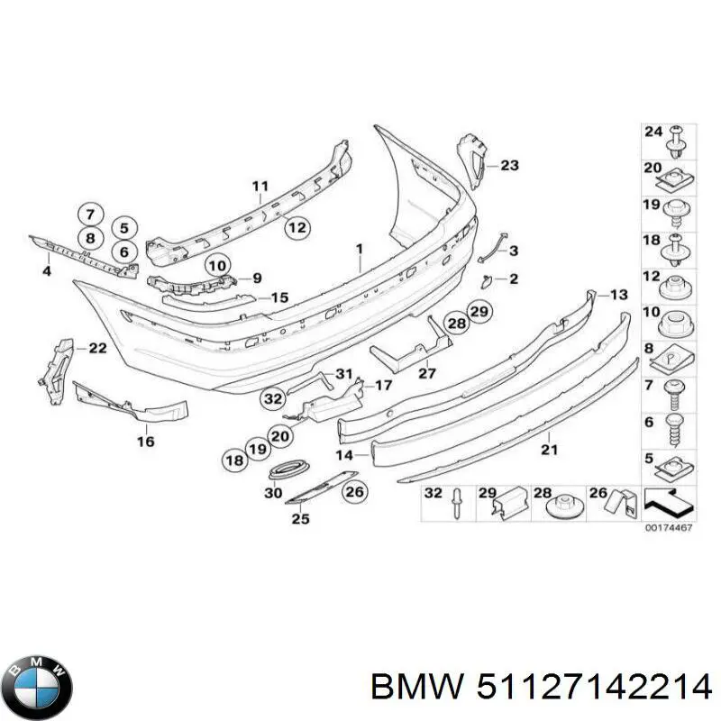 51127142214 BMW parachoques trasero