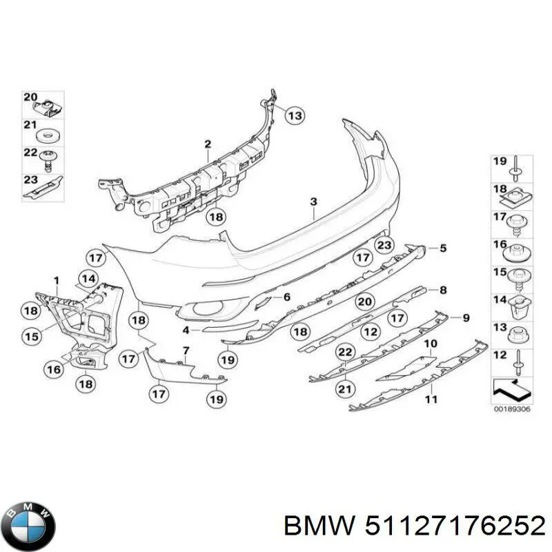 Cobertura de parachoques, enganche de remolque, trasera para BMW X6 (E72)