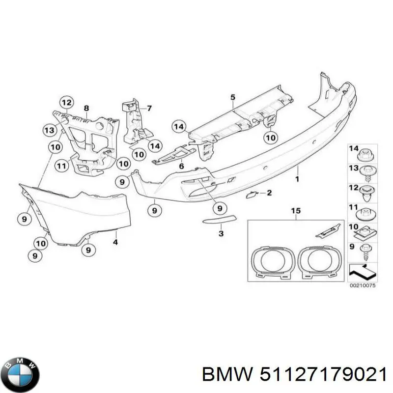 51127179021 BMW parachoques trasero, parte izquierda