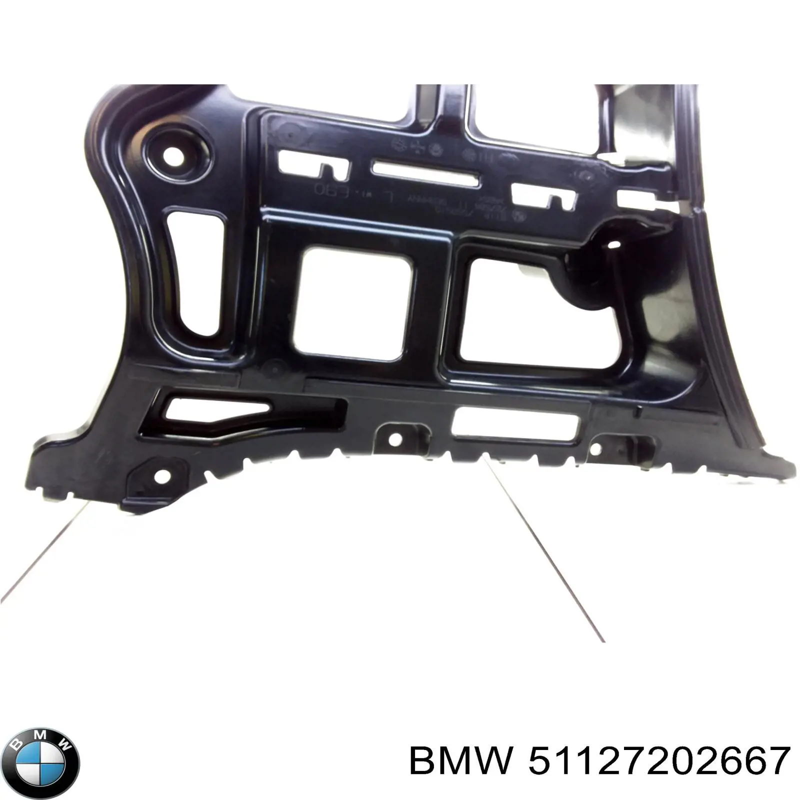 Guía izquierda del parachoques trasero BMW 51127202667