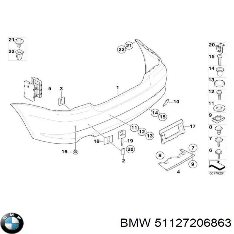 51127206863 BMW Defensa trasero