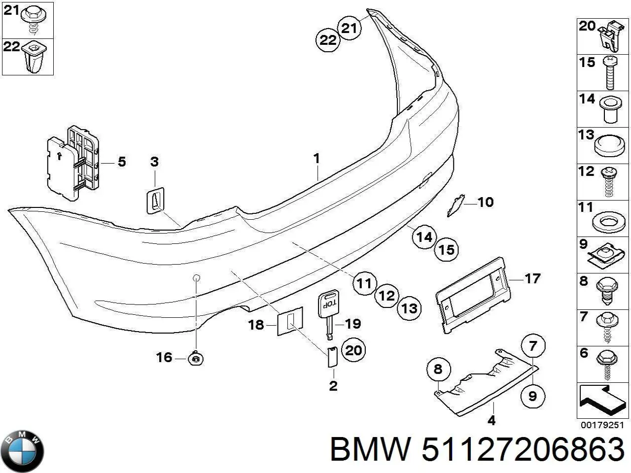 Paragolpes BMW 51127206863 precio, desde 252,65 EUR