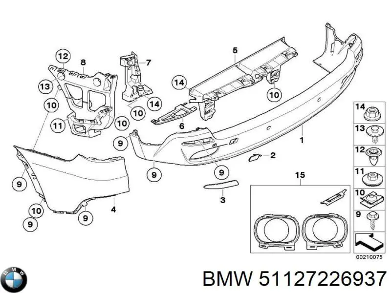 51127226937 BMW soporte de parachoques delantero izquierdo