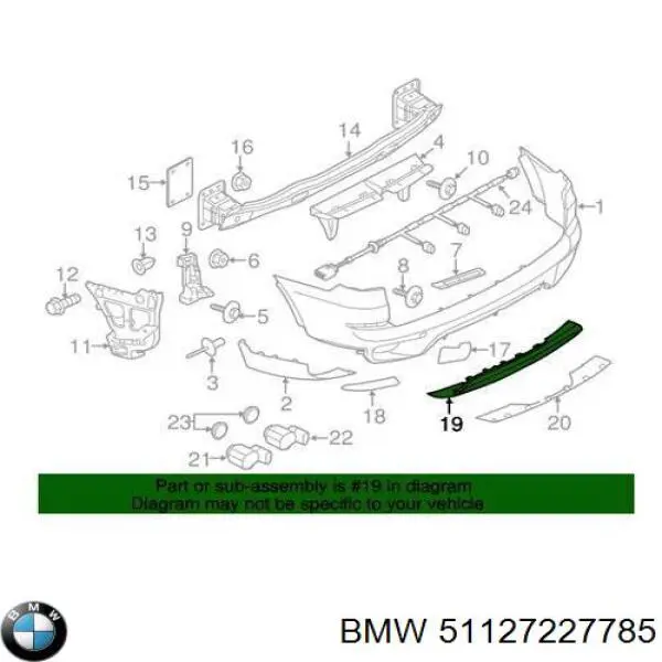 51127227785 BMW parachoques trasero, parte inferior