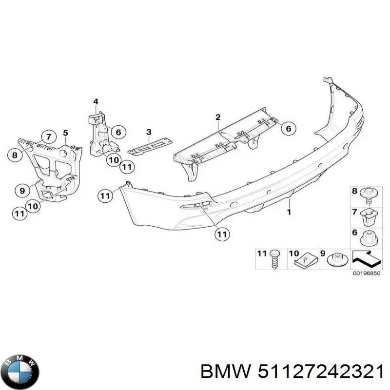 51127242321 BMW Defensa trasero