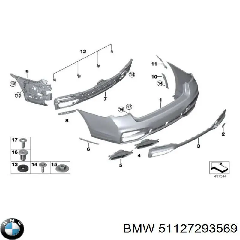 Paragolpes BMW 51127293569 precio, desde 362,38 EUR