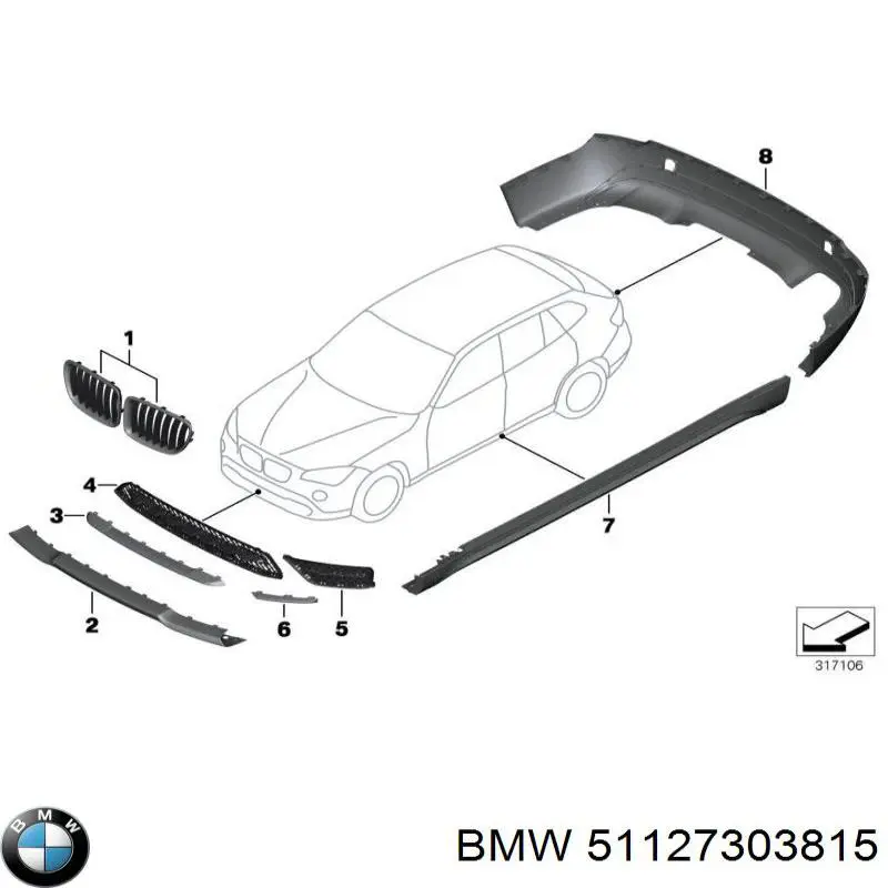 Comprar 51127303815 BMW Tapa del enganche de remolcado delantera