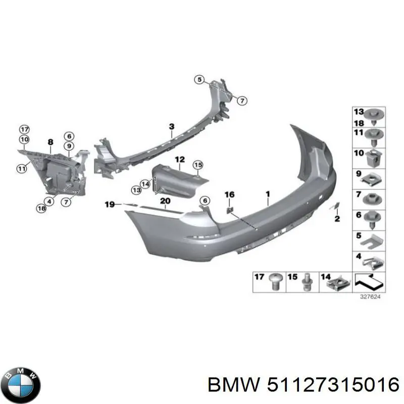 51127315016 BMW parachoques trasero