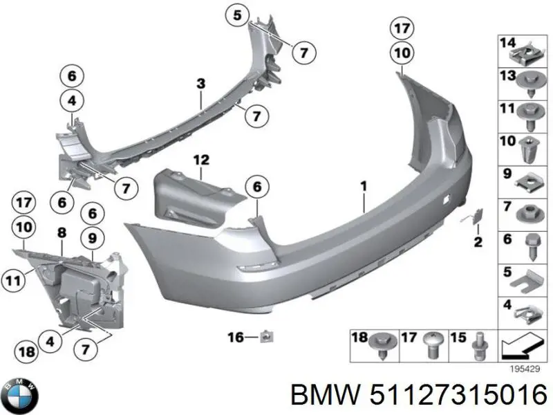 Paragolpes BMW 51127315016 precio, desde 302,37 EUR