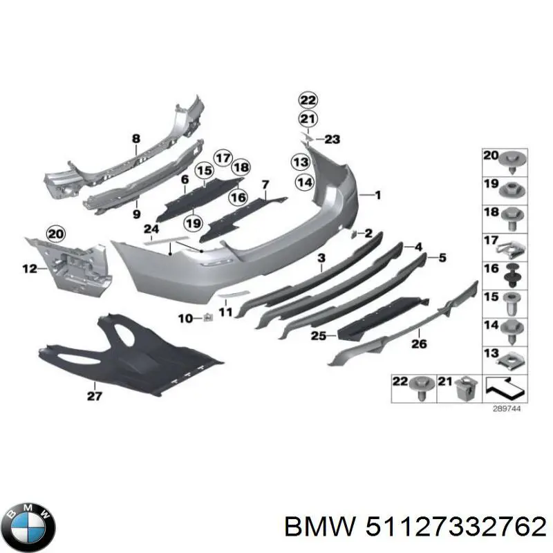 51127332762 BMW parachoques trasero