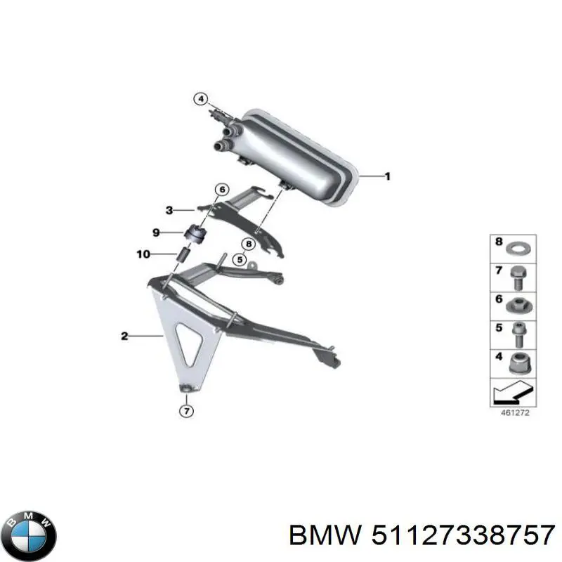 51127338757 BMW Soporte de paragolpes trasero izquierdo
