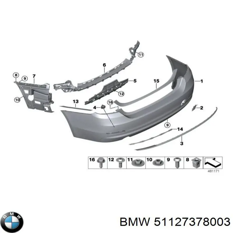 51127378003 BMW Defensa trasero