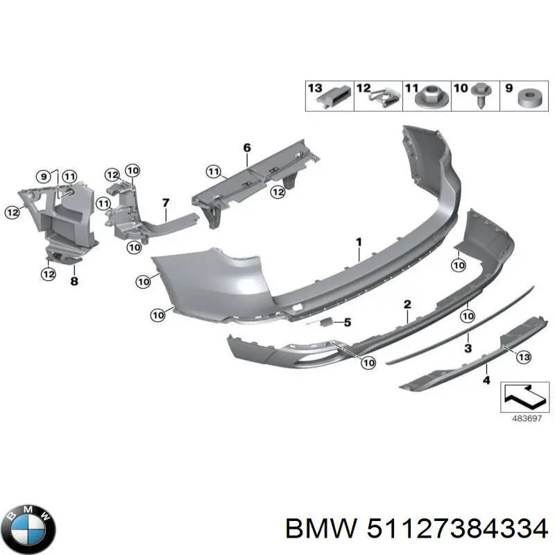 Paragolpes BMW 51127384334 precio, desde 161,64 EUR