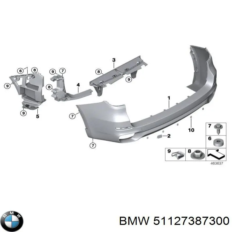 Soporte del parachoques trasero derecho BMW 51127387300 precio, desde 28,52 EUR
